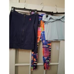 Girls Medium Lot Ralph Lauren Hoodie. 90 Degree Shirt, Justice Yoga T1